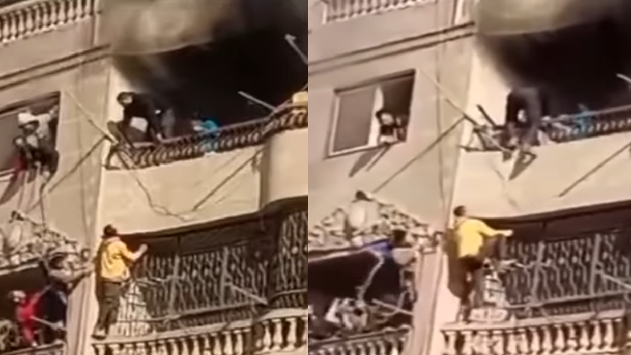 " الجدعان الرجالة".. مشهد بطولي لشباب ينقذون أطفالا بشجاعة من حريق في مصر