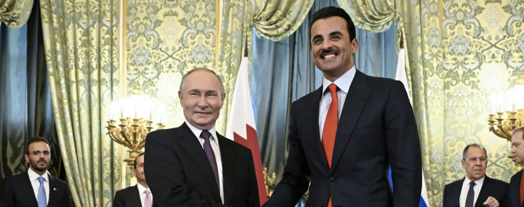 بوتين يبحث مع أمير قطر أزمة فلسطين إسرائيل ومستقبل سوريا