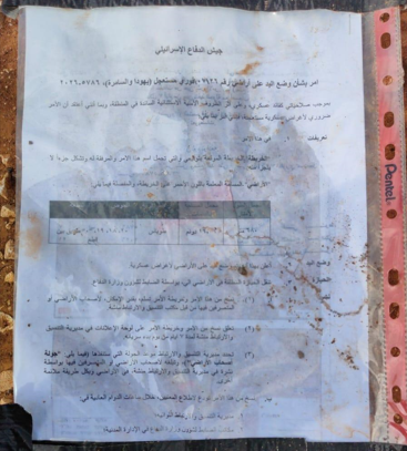 الاحتلال يصدر أمرا عسكريا بالاستيلاء على 160 دونما بالأغوار الشمالية