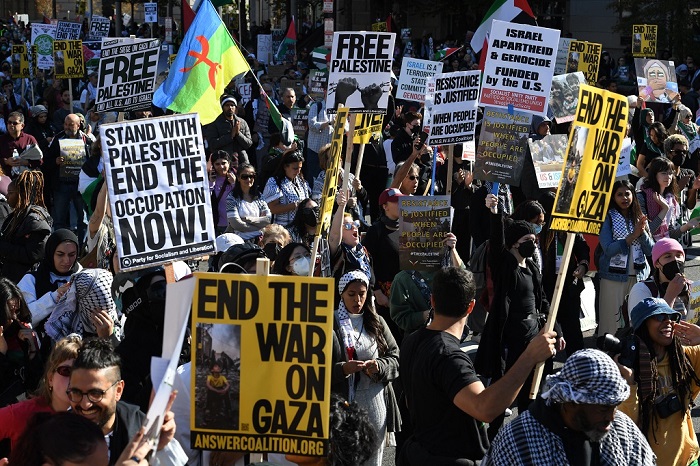 تظاهرات في عدة مدن أميركية تضامنا مع الشعب الفلسطيني ورفضا لاستمرار العدوان